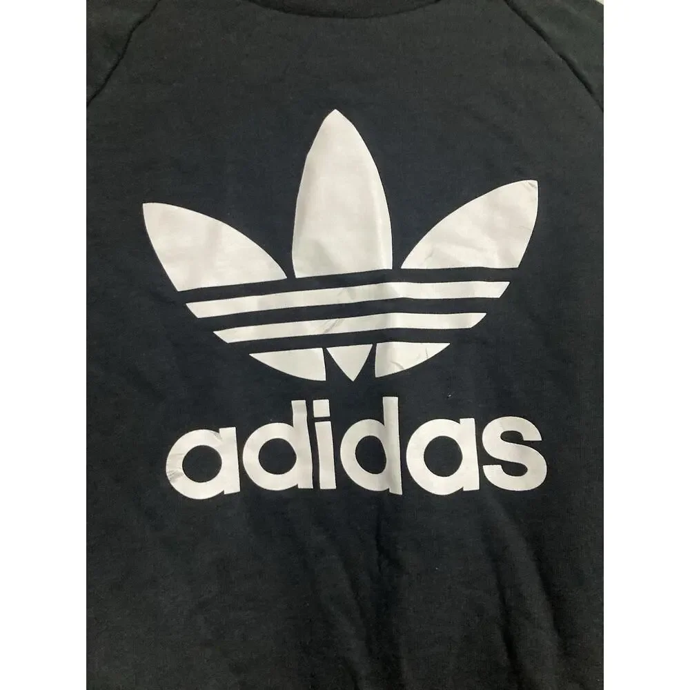 Adidas Originals Black Long Sleeve Crewneck Sweatshirt Size XS Logo Adult